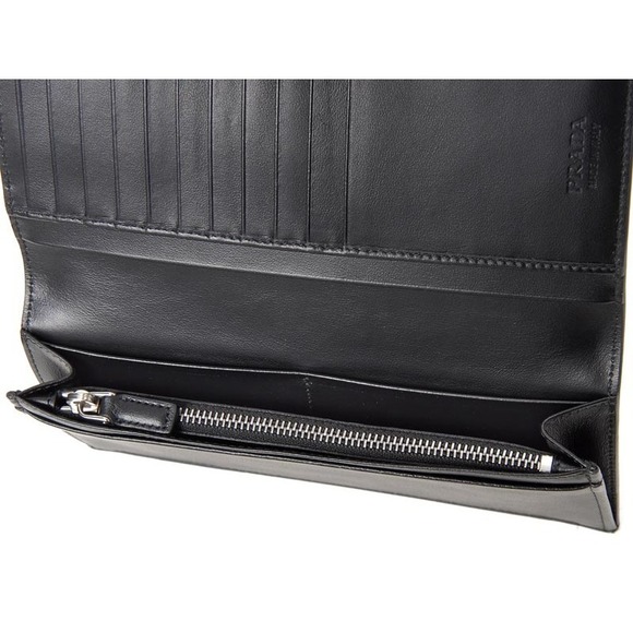 Prada Saffiano Nero Black Long Wallet Inside - Picture 4 of 5
